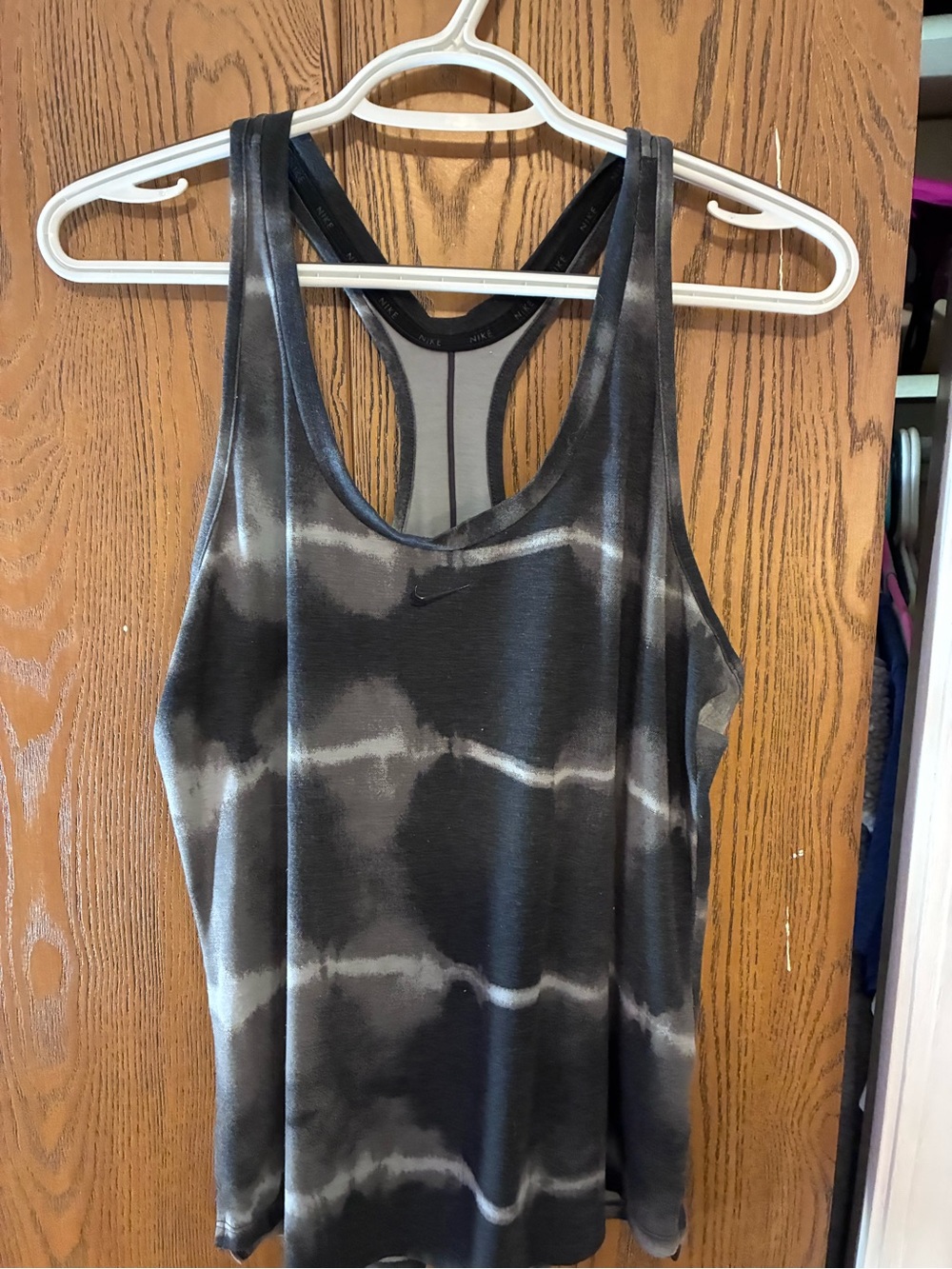Nike Women’s Black & Gray Tie-Dye Racerback Tank Top